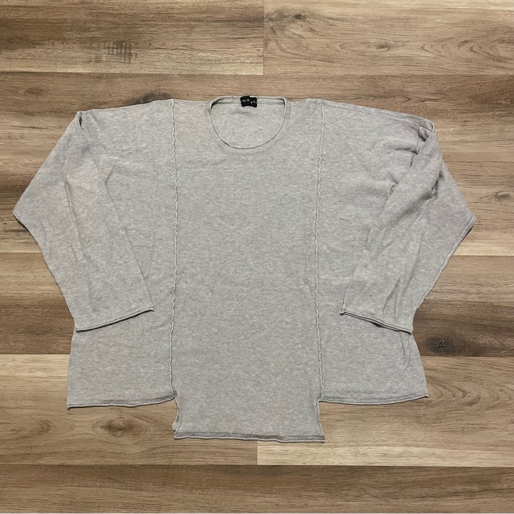 Shirin Guild Blouse cotton shirt gray women’s size medium lagenlook minimalist